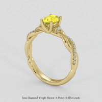 1.35 Ct. Yellow Sapphire Ring, 18K Yellow Gold 2