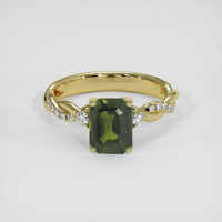 2.13 Ct. Green Sapphire Ring, 18K Yellow Gold 1