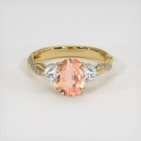 1.32 Ct. Padparadscha Sapphire Ring, 18K Yellow Gold 1