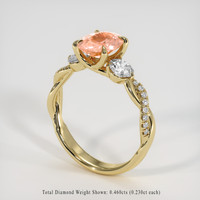 1.32 Ct. Padparadscha Sapphire Ring, 18K Yellow Gold 2