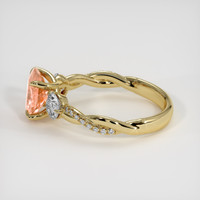 1.32 Ct. Padparadscha Sapphire Ring, 18K Yellow Gold 4