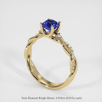 0.86 Ct. Sapphire Ring, 18K Yellow Gold 2