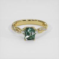 1.62 Ct. Green Sapphire Ring, 18K Yellow Gold 1