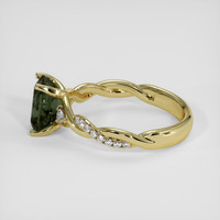 2.06 Ct. Green Sapphire Ring, 18K Yellow Gold 4