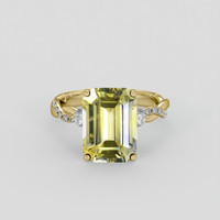 4.24 Ct. Bi Color Sapphire Ring, 18K Yellow Gold 1