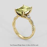 4.24 Ct. Bi Color Sapphire Ring, 18K Yellow Gold 2