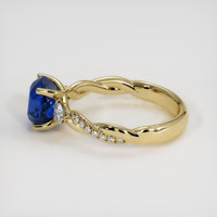 2.01 Ct. Blue Sapphire Ring, 18K Yellow Gold 4