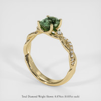 2.09 Ct. Green Sapphire Ring, 18K Yellow Gold 2