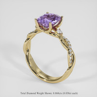 1.94 Ct. Purple Sapphire Ring, 18K Yellow Gold 2