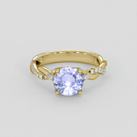 2.13 Ct. Bluish Purple Sapphire Ring, 18K Yellow Gold 1