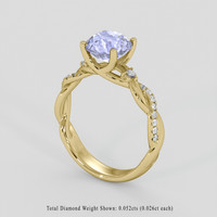 2.13 Ct. Bluish Purple Sapphire Ring, 18K Yellow Gold 2