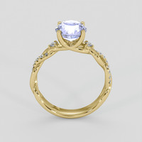 2.13 Ct. Bluish Purple Sapphire Ring, 18K Yellow Gold 3