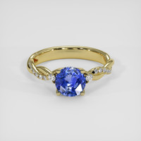 1.41 Ct. Blue Sapphire Ring, 18K Yellow Gold 1
