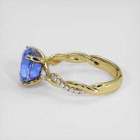 4.09 Ct. Blue Sapphire Ring, 18K Yellow Gold 4