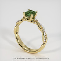 0.87 Ct. Green Sapphire Ring, 18K Yellow Gold 2