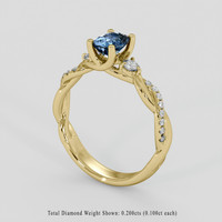 1.05 Ct. Blue Sapphire Ring, 18K Yellow Gold 2