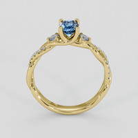 1.05 Ct. Blue Sapphire Ring, 18K Yellow Gold 3