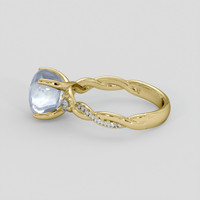 4.72 Ct. Grey Sapphire Ring, 18K Yellow Gold 4