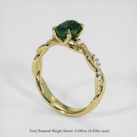 1.25 Ct. Bluish Green Sapphire Ring, 18K Yellow Gold 2