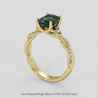2.08 Ct. Green Sapphire Ring, 18K Yellow Gold 2