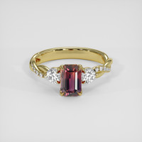 1.71 Ct. Purplish Pink Sapphire Ring, 18K Yellow Gold 1
