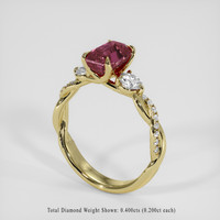 1.71 Ct. Purplish Pink Sapphire Ring, 18K Yellow Gold 2