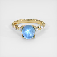 5.80 Ct. Blue Sapphire Ring, 18K Yellow Gold 1
