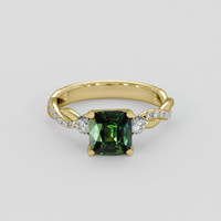 1.38 Ct. Green Sapphire Ring, 18K Yellow Gold 1