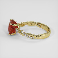 3.09 Ct. Padparadscha Sapphire Ring, 18K Yellow Gold 4