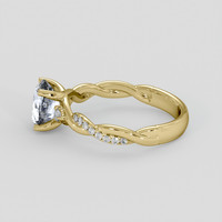 1.54 Ct. Greyish Blue Sapphire Ring, 18K Yellow Gold 4