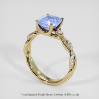 2.28 Ct. Blue Sapphire Ring, 18K Yellow Gold 2