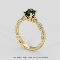 1.25 Ct. Green Sapphire Ring, 18K Yellow Gold 2