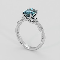 2.55 Ct. Greenish Blue Sapphire Ring, 18K Yellow Gold 2
