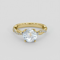2.13 Ct. Bluish Grey Sapphire Ring, 18K Yellow Gold 1