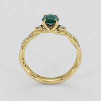 0.99 Ct. Bluish Green Sapphire Ring, 18K Yellow Gold 3