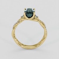 2.03 Ct. Bluish Green Sapphire Ring, 18K Yellow Gold 3