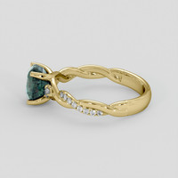 2.03 Ct. Bluish Green Sapphire Ring, 18K Yellow Gold 4