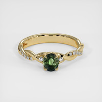 0.94 Ct. Green Sapphire Ring, 18K Yellow Gold 1
