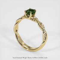0.94 Ct. Green Sapphire Ring, 18K Yellow Gold 2