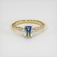 1.52 Ct. Bi Color Sapphire Ring, 18K Yellow Gold 1