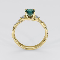 1.12 Ct. Greenish Blue Sapphire Ring, 18K Yellow Gold 3