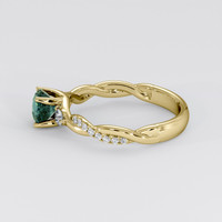 1.12 Ct. Greenish Blue Sapphire Ring, 18K Yellow Gold 4