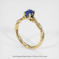 2.01 Ct. Blue Sapphire Ring, 18K Yellow Gold 2