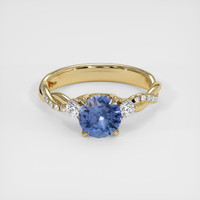 2.00 Ct. Blue Sapphire Ring, 18K Yellow Gold 1