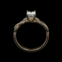 0.78 Ct. White Sapphire Ring, 18K Yellow Gold 3