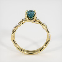 0.76 Ct. Greenish Blue Sapphire Ring, 18K Yellow Gold 3