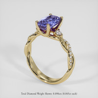 2.41 Ct. Violet Sapphire Ring, 18K Yellow Gold 2