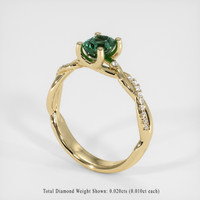 1.23 Ct. Bluish Green Sapphire Ring, 18K Yellow Gold 2