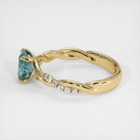 0.90 Ct. Greenish Blue Sapphire Ring, 18K Yellow Gold 4