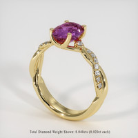2.31 Ct. Pinkish Purple Sapphire Ring, 18K Yellow Gold 2
